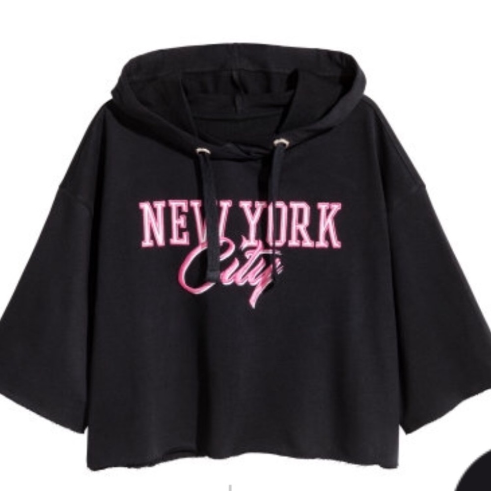 H&M SHORT HOODED SWEATSHIRT
